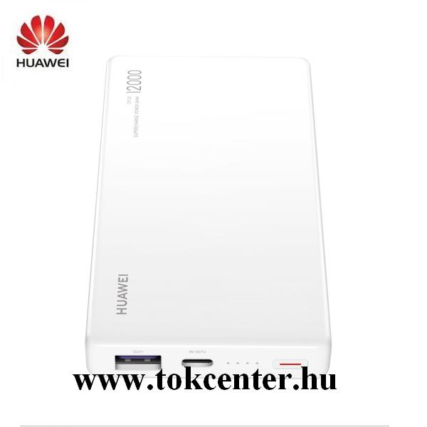 Hordozható vésztöltő (belső 12000mAh Li-Polymer akku, 5V / 2000mAh, microUSB kábel, gyorstöltés támogatás) FEHÉR (CP12S / 55030727)