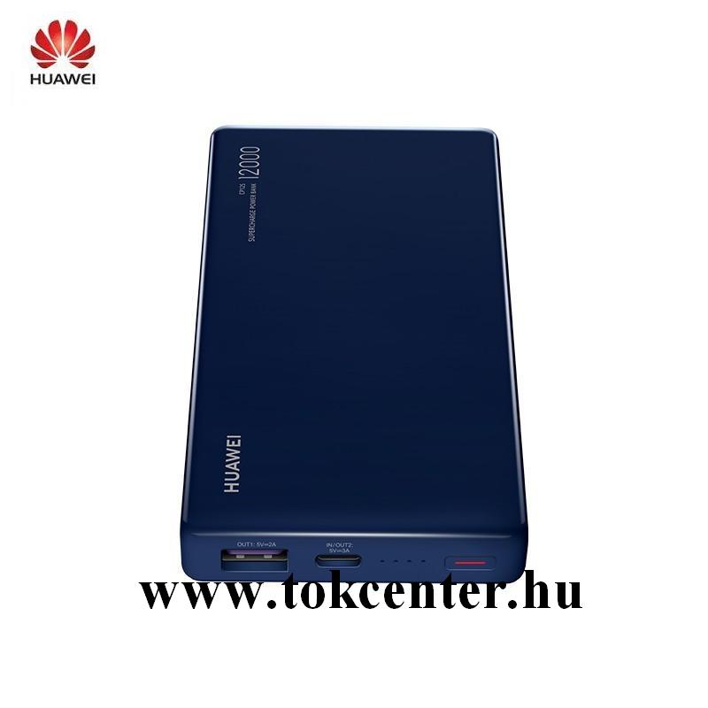 Hordozható vésztöltő (belső 12000mAh Li-Polymer akku, 5V / 2000mAh, microUSB kábel, gyorstöltés támogatás) KÉK (CP12S / 55030797)