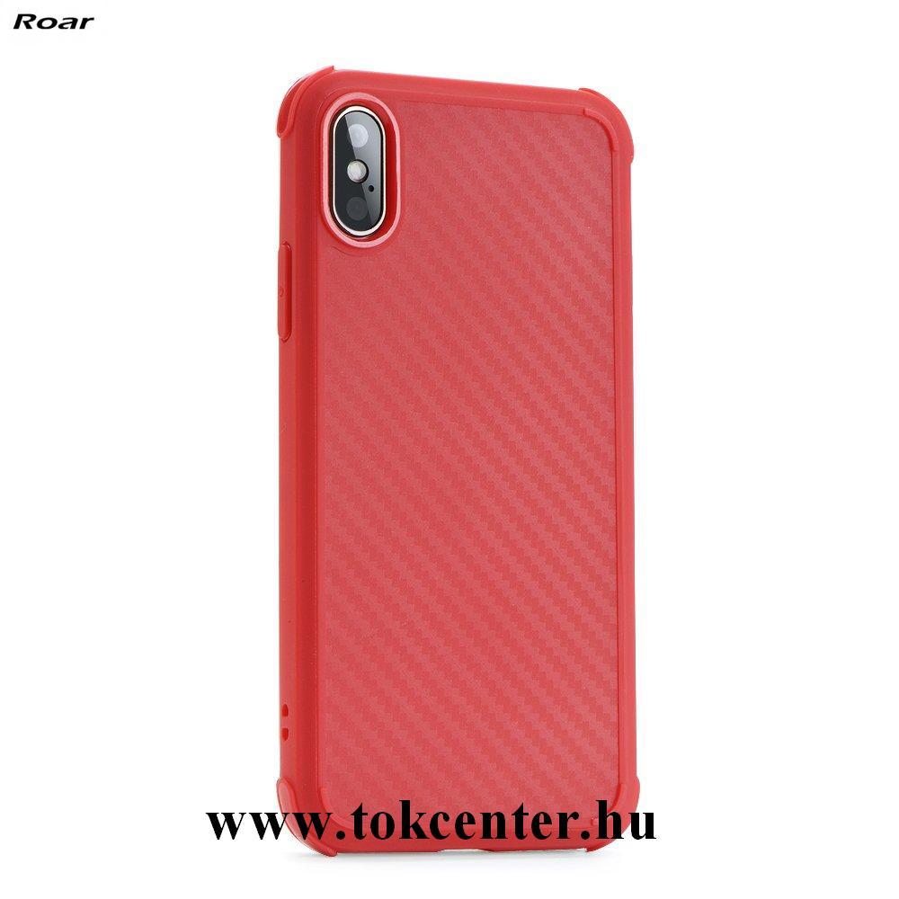 Apple iPhone 7 Plus 5.5 /Apple iPhone 8 Plus 5.5 ROAR ARMOR CARBON telefonvédő gumi / szilikon (közepesen ütésálló, légpárnás sarok, karbonminta) PIROS