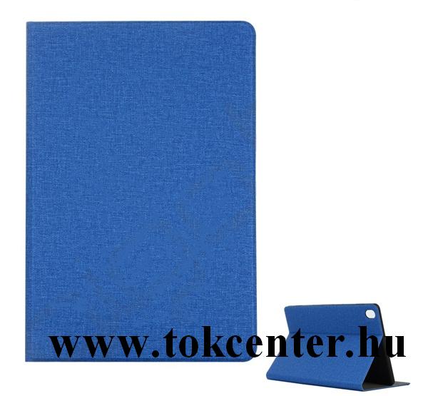 Huawei MediaPad M6 10.8 LTE /Huawei MediaPad M6 10.8 WIFI Tok álló, bőr (FLIP, oldalra nyíló, asztali tartó funkció, textil hatás) KÉK