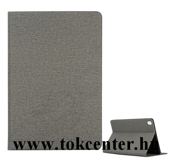 Huawei MediaPad M6 10.8 LTE /Huawei MediaPad M6 10.8 WIFI Tok álló, bőr (FLIP, oldalra nyíló, asztali tartó funkció, textil hatás) SZÜRKE