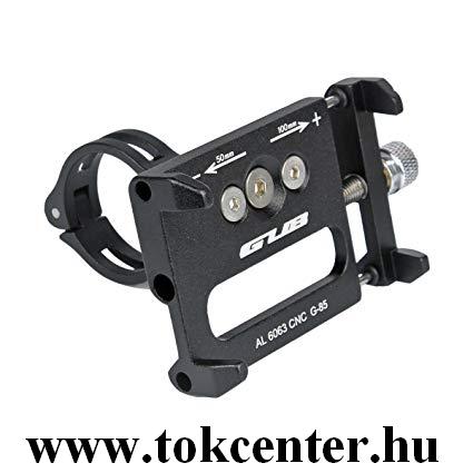 GUB kerékpáros telefontartó (360°-ban állítható, fém kormányra rögzítő, 4-6.7'' méret) FEKETE