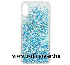 Samsung Galaxy A40 (SM-A405F) Szilikon telefonvédő (csillogó gyöngy, folyadék hátlap) KÉK