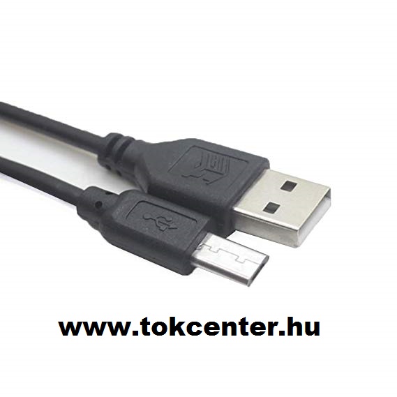 Adatátvitel adatkábel és töltő (microUSB speciális, 12 mm hosszított fej, 100 cm) FEKETE