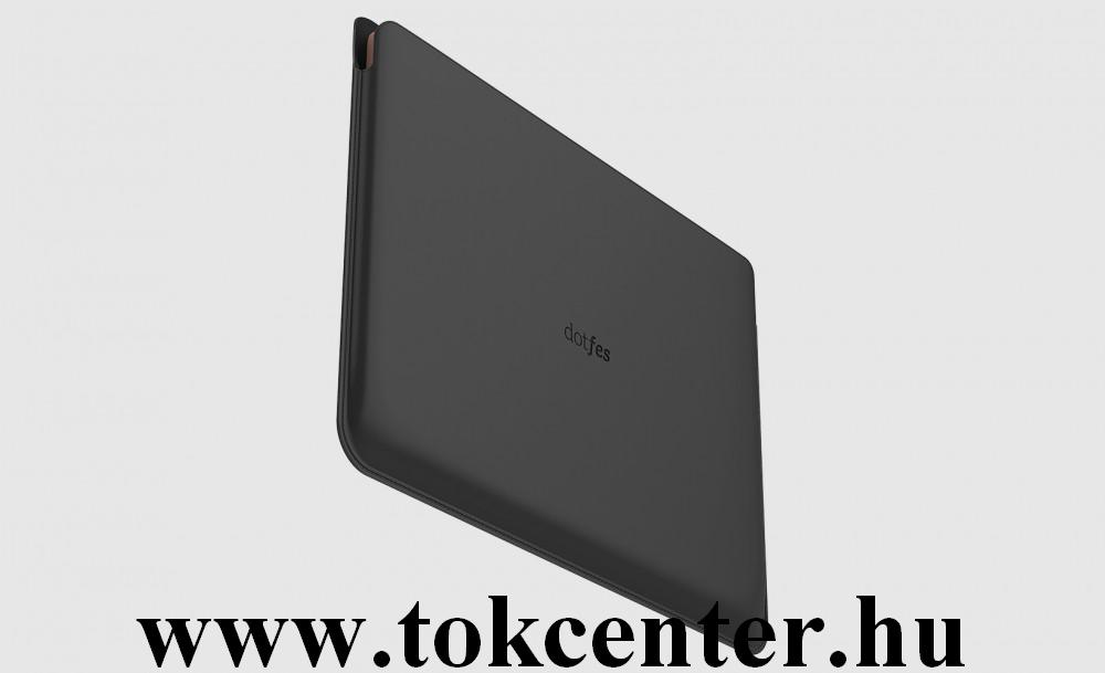 Dotfes L03 fekete PU bőr prémium beledugós laptop táska (Macbook Pro / Air 15'')