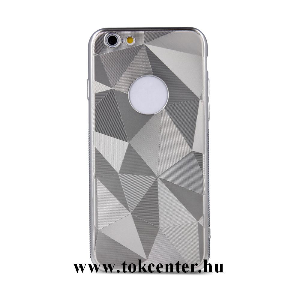 Samsung A105 Galaxy A10 Telefonvédő gumi / szilikon (Geometric Shine, 3D hatás) EZÜST