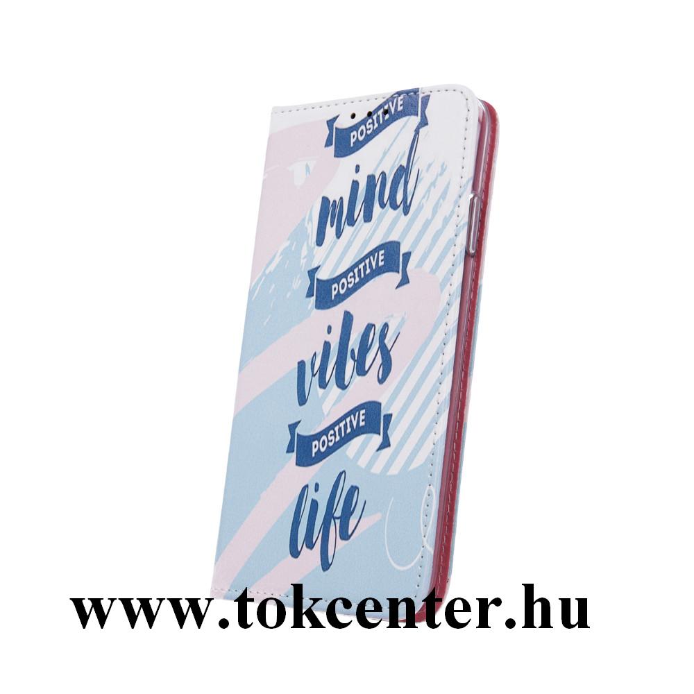 Xiaomi Redmi 7 Tok álló, FLIP, szilikon keretes oldalra nyíló telefonvédő, asztali tartó funkció ''Positive''	