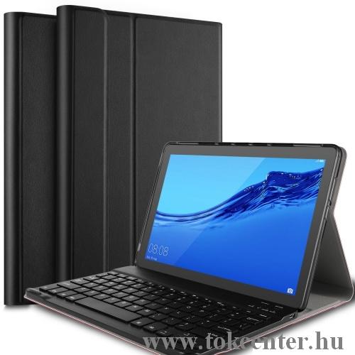 Huawei MediaPad M6 10.8 LTE /Huawei MediaPad M6 10.8 WIFI Tok álló, bőr (FLIP, bluetooth billentyűzet, asztali tartó funkció, QWERTY, angol nyelvű) FEKETE