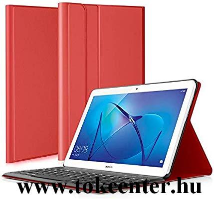 Huawei MediaPad M6 10.8 LTE /Huawei MediaPad M6 10.8 WIFI Tok álló, bőr (FLIP, bluetooth billentyűzet, asztali tartó funkció, QWERTY, angol nyelvű) PIROS