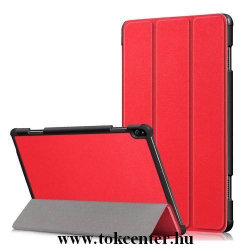 Samsung Galaxy Tab A 8.0 LTE (2019) SM-T295 /Samsung Galaxy Tab A 8.0 WIFI (2019) SM-T290 Tok álló, bőr hatású (aktív flip, oldalra nyíló, TRIFOLD asztali tartó funkció) PIROS