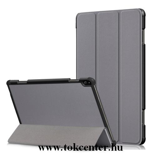 Samsung Galaxy Tab A 8.0 LTE (2019) SM-T295 /Samsung Galaxy Tab A 8.0 WIFI (2019) SM-T290 Tok álló, bőr hatású (aktív flip, oldalra nyíló, TRIFOLD asztali tartó funkció) SZÜRKE