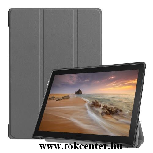 Samsung Galaxy Tab S6 10.5 LTE (SM-T865) /Samsung Galaxy Tab S6 10.5 WIFI (SM-T860) Tok álló, bőr hatású (aktív flip, oldalra nyíló, TRIFOLD asztali tartó funkció) SZÜRKE