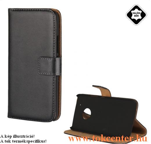 Huawei Y7 2019 (Y7 Prime 2019) Tok álló, valódi bőr (FLIP, oldalra nyíló, asztali tartó funkció) FEKETE