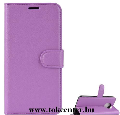 Alcatel 1S (2018) OT-5024D Tok álló, bőr hatású (FLIP, oldalra nyíló, asztali tartó funkció) LILA