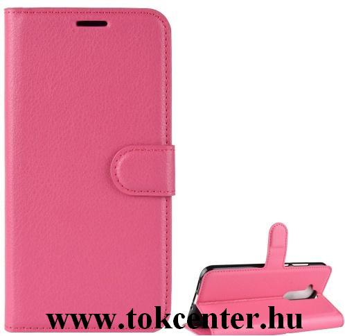 Alcatel 1S (2018) OT-5024D Tok álló, bőr hatású (FLIP, oldalra nyíló, asztali tartó funkció) RÓZSASZÍN