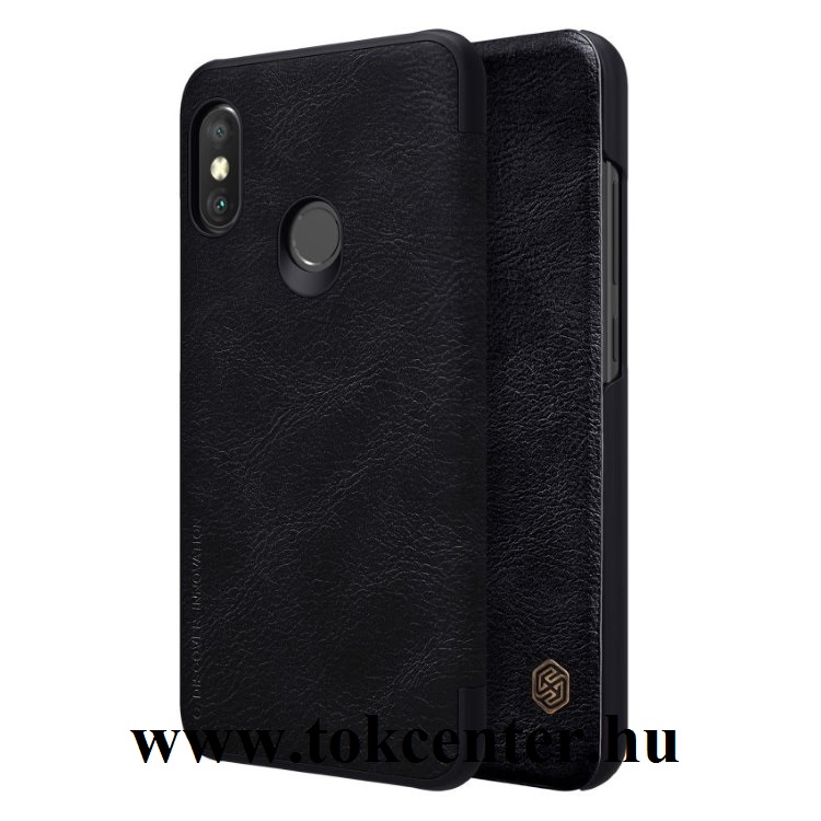 XIAOMI Mi 8 NILLKIN QIN tok álló, bőr hatású (FLIP, oldalra nyíló, bankkártya tartó) FEKETE