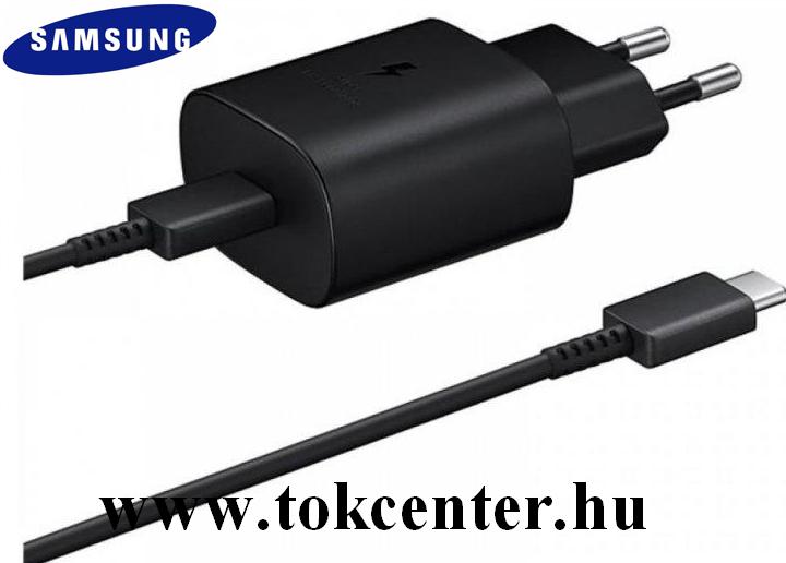 Hálózati töltő Type-C aljzat (10V / 3000mA, 25W + Type-C kábel ) FEKETE (EP-TA800XBEG)