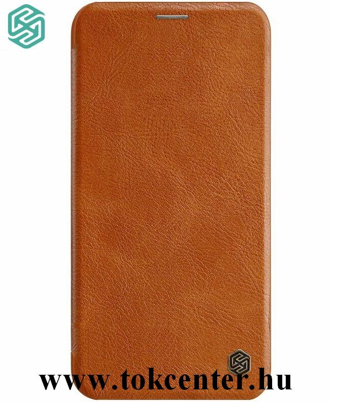 Apple iPhone 11 Pro NILLKIN QIN tok álló, bőr hatású (FLIP, oldalra nyíló, bankkártya tartó) BARNA