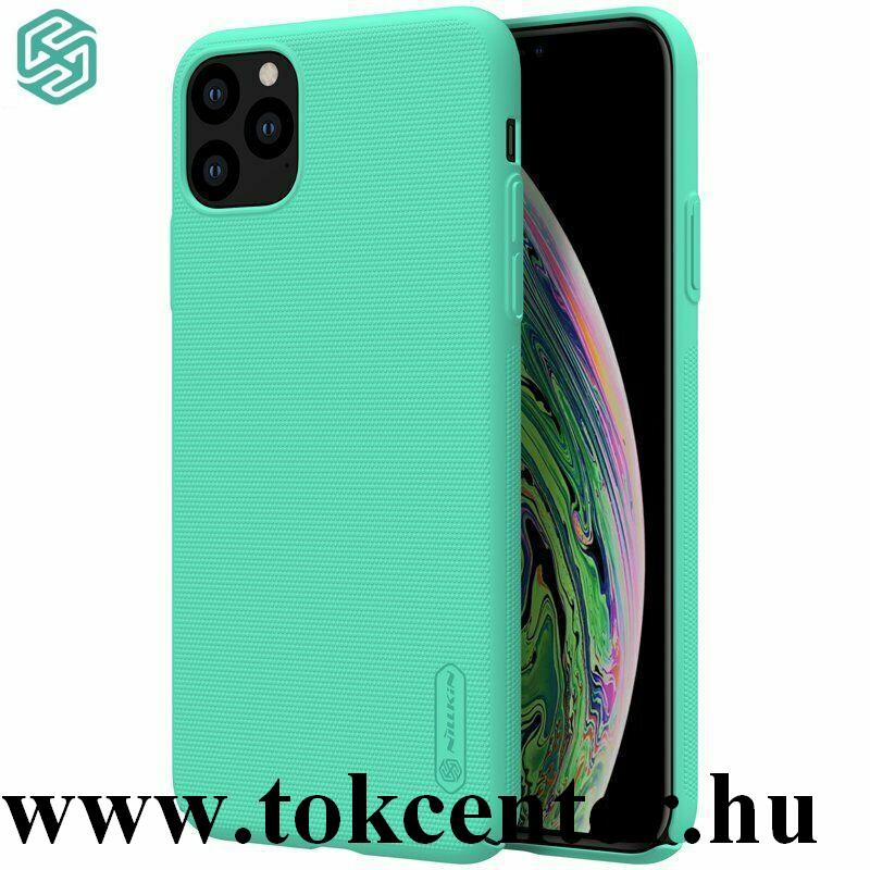 Apple iPhone 11 Pro Max NILLKIN SUPER FROSTED műanyag telefonvédő (gumírozott, érdes felület + asztali tartó) CYAN