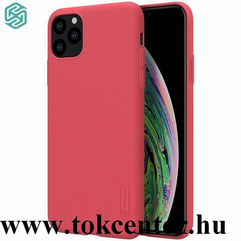 Apple iPhone 11 Pro Max NILLKIN SUPER FROSTED műanyag telefonvédő (gumírozott, érdes felület + asztali tartó) PIROS