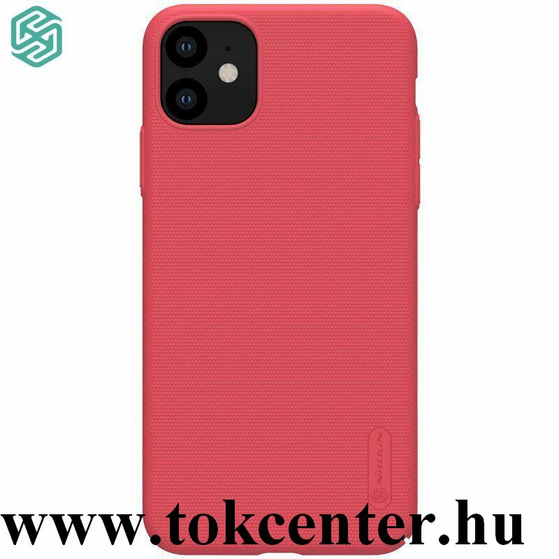 Apple iPhone 11 NILLKIN SUPER FROSTED műanyag telefonvédő (gumírozott, érdes felület + asztali tartó) PIROS