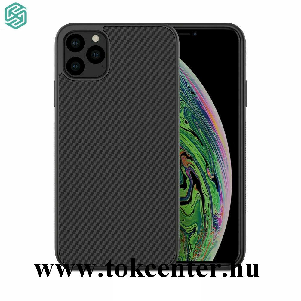 Apple iPhone 11 Pro NILLKIN SYNTHETIC FIBER műanyag telefonvédő (karbon minta) FEKETE