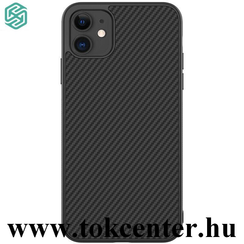 Apple iPhone 11 NILLKIN SYNTHETIC FIBER műanyag telefonvédő (karbon minta) FEKETE