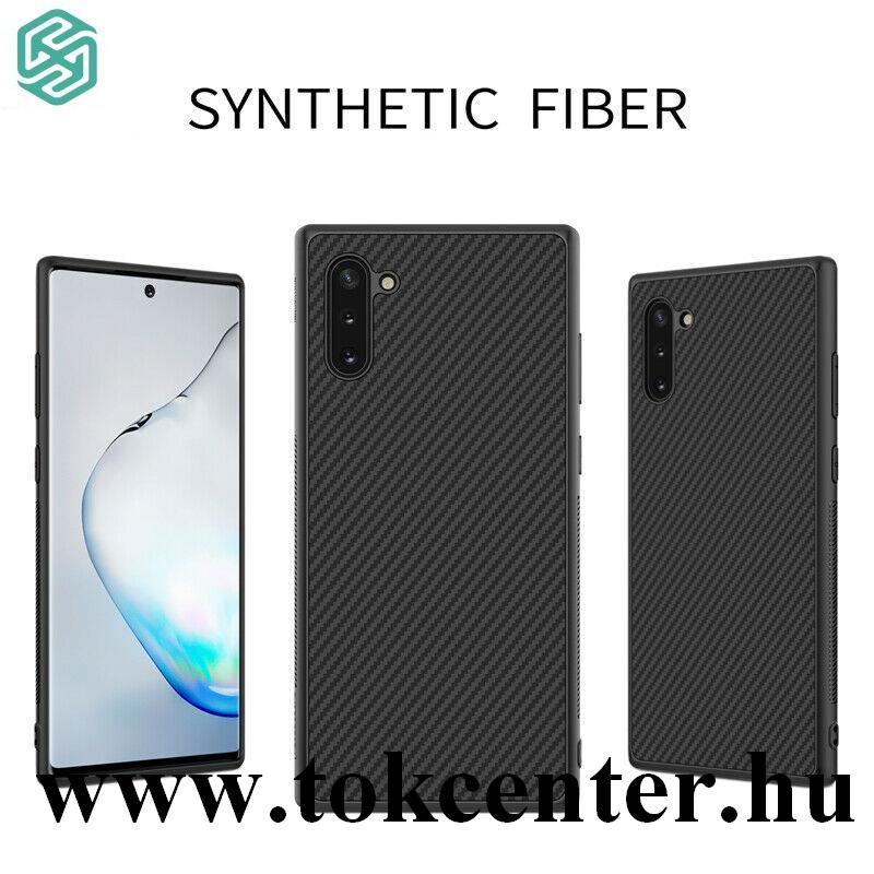 Samsung Galaxy Note 10 (SM-N970F) NILLKIN SYNTHETIC FIBER műanyag telefonvédő (karbon minta) FEKETE
