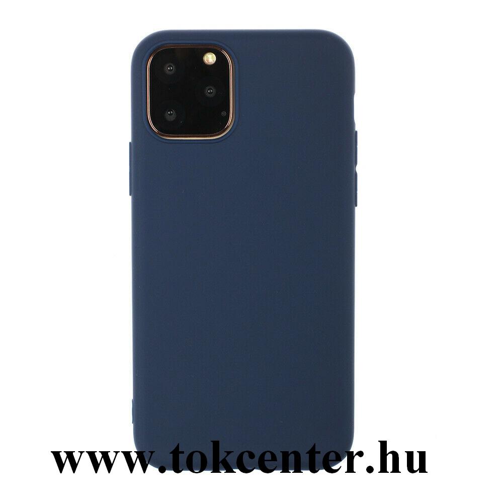 Apple iPhone 11 Pro Max Szilikon telefonvédő (matt) SÖTÉTKÉK