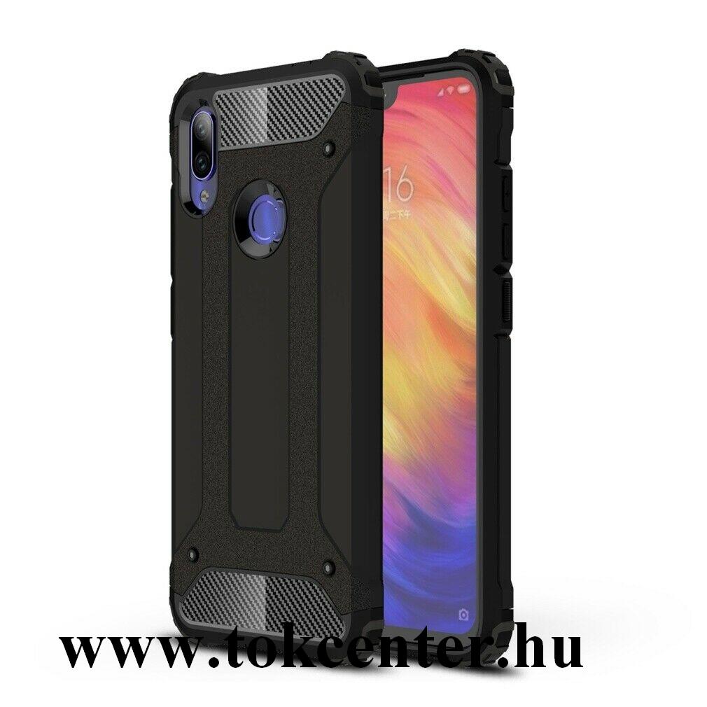 Xiaomi Mi Play Defender műanyag telefonvédő (közepesen ütésálló, légpárnás sarok, szilikon belső, fémhatás) FEKETE