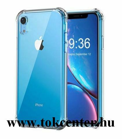 Apple iPhone XR 6.1 Szilikon telefonvédő (közepesen ütésálló, légpárnás keret) ÁTLÁTSZÓ