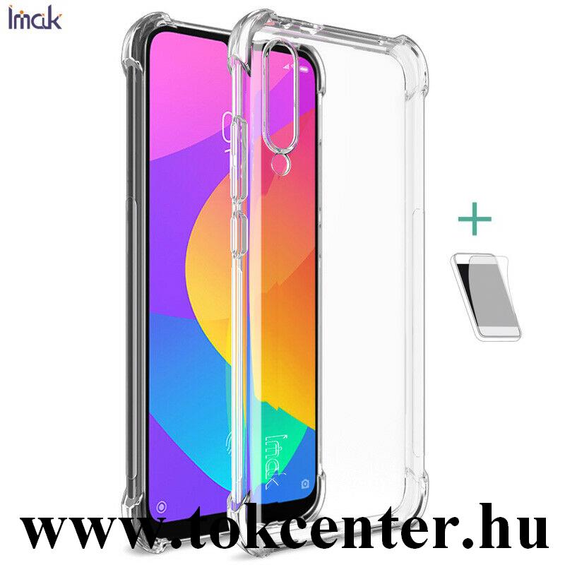 Xiaomi Mi A3 (Mi CC9e) IMAK szilikon telefonvédő (közepesen ütésálló, légpárnás sarok + képernyővédő fólia) ÁTLÁTSZÓ