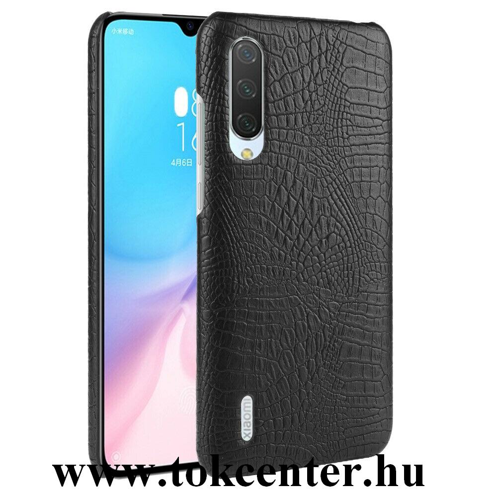Xiaomi Mi A3 (Mi CC9e) Műanyag telefonvédő (bőr hatású, krokodilbőr minta) FEKETE