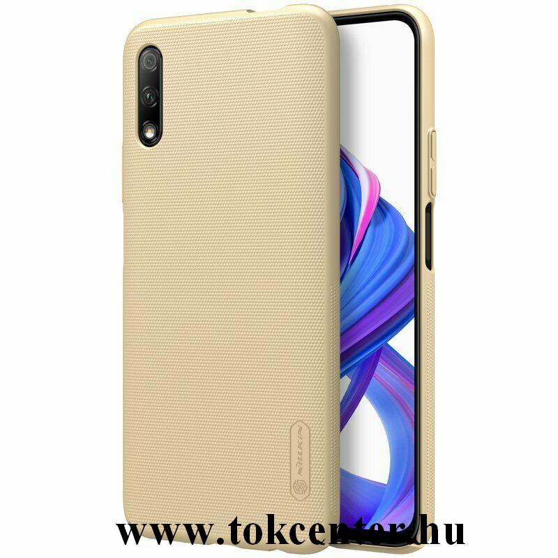 Honor 9X NILLKIN SUPER FROSTED műanyag telefonvédő (gumírozott, érdes felület + asztali tartó) ARANY
