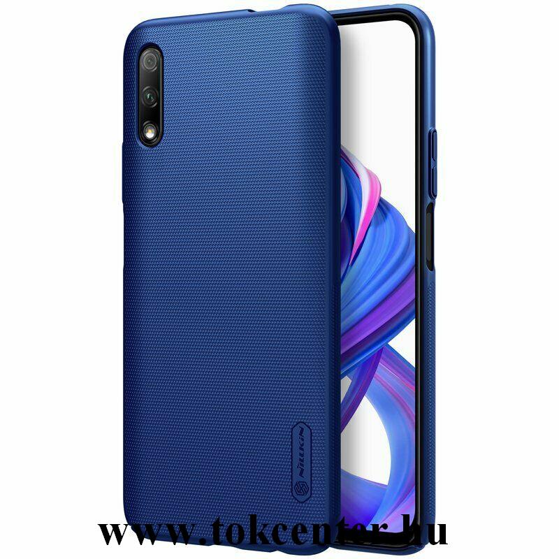 Honor 9X NILLKIN SUPER FROSTED műanyag telefonvédő (gumírozott, érdes felület + asztali tartó) SÖTÉTKÉK