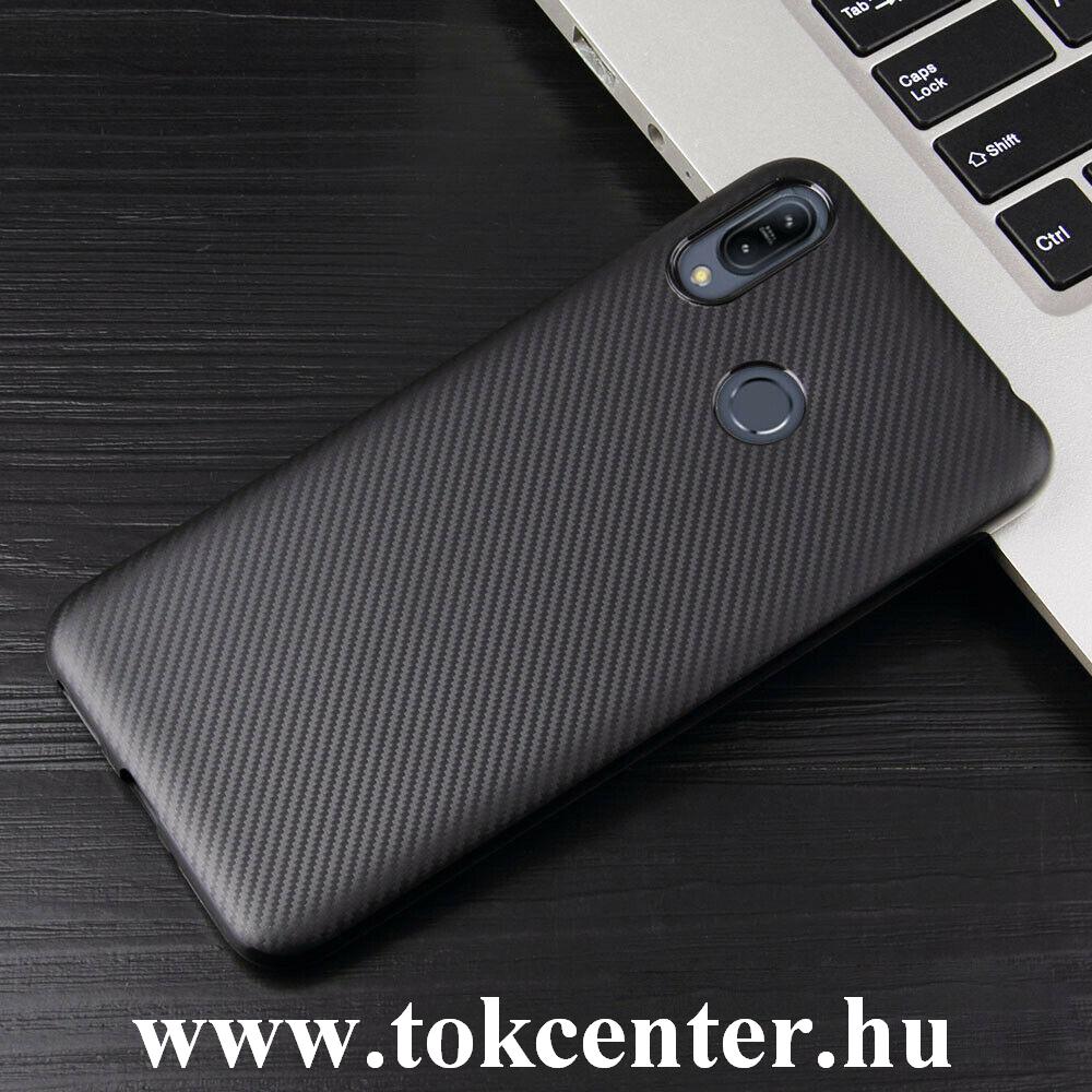 Samsung Galaxy A70 (SM-A705F) Szilikon telefonvédő (karbon minta) FEKETE