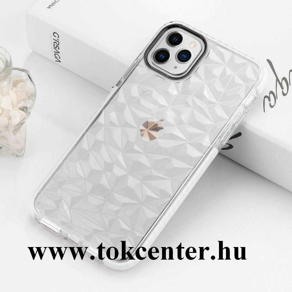 Apple iPhone 11 Pro Max Szilikon telefonvédő (3D, gyémánt minta) ÁTLÁTSZÓ