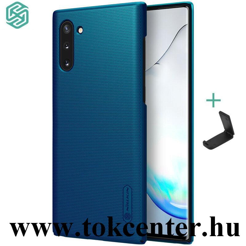 Samsung Galaxy Note 10 NILLKIN SUPER FROSTED műanyag telefonvédő (gumírozott, érdes felület + asztali tartó) KÉK
