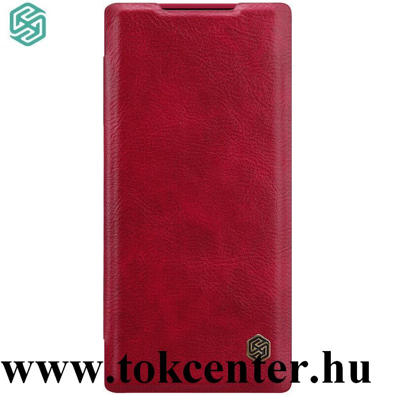 Samsung Galaxy Note 10 NILLKIN QIN tok álló, bőr (FLIP, oldalra nyíló, bankkártya tartó) PIROS
