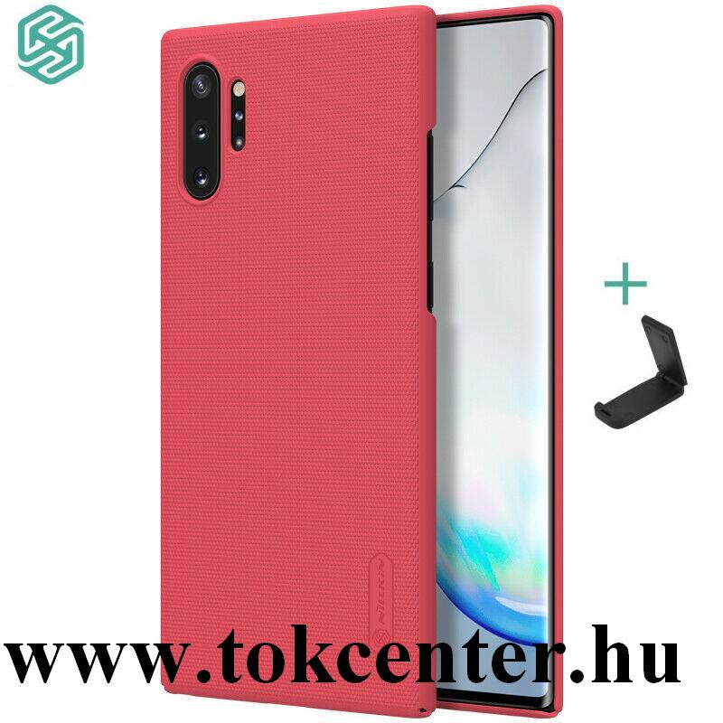 Samsung Galaxy Note 10 Plus NILLKIN SUPER FROSTED műanyag telefonvédő (gumírozott, érdes felület + asztali tartó) PIROS