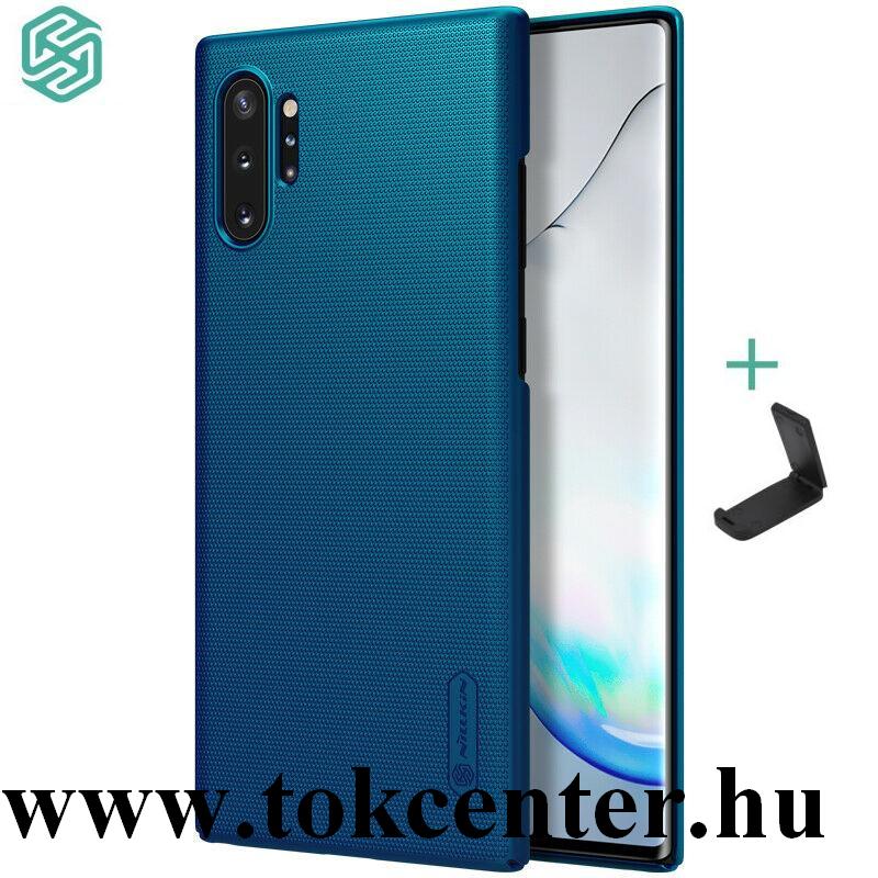 Samsung Galaxy Note 10 Plus NILLKIN SUPER FROSTED műanyag telefonvédő (gumírozott, érdes felület + asztali tartó) KÉK