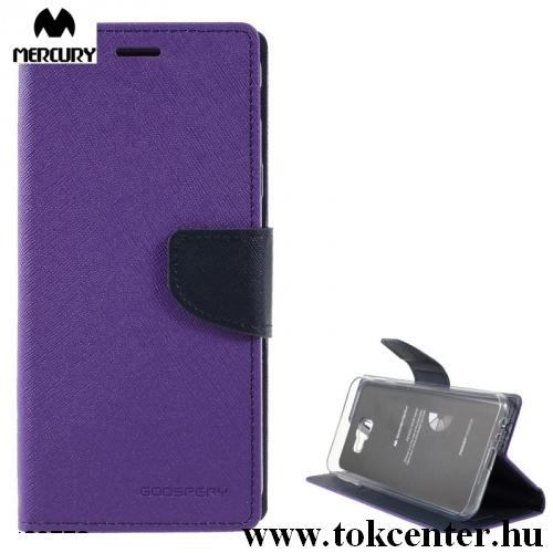 Apple iPhone 11 MERCURY Fancy Diary tok álló, bőr hatású (FLIP, oldalra nyíló, bankkártya tartó, asztali tartó funkció) LILA