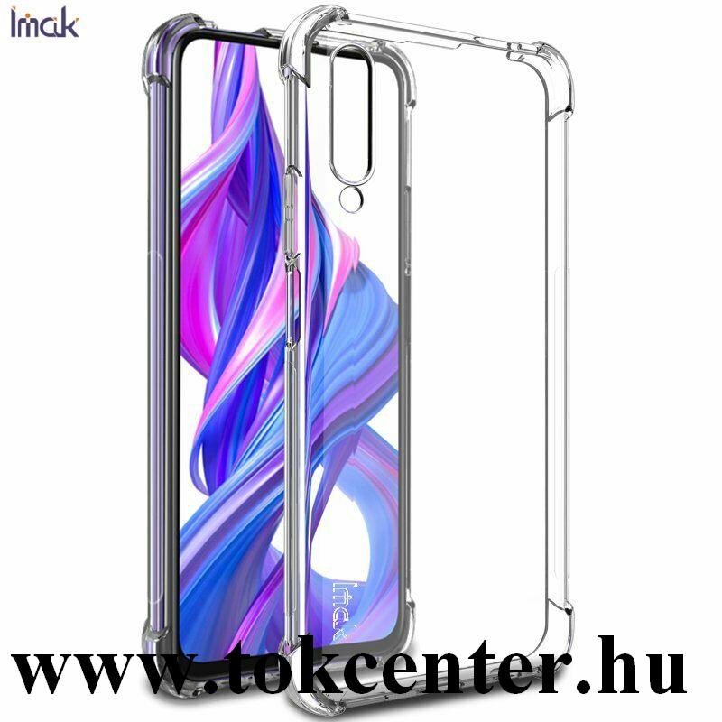 Honor 9X IMAK szilikon telefonvédő (közepesen ütésálló, légpárnás sarok + képernyővédő fólia) ÁTLÁTSZÓ