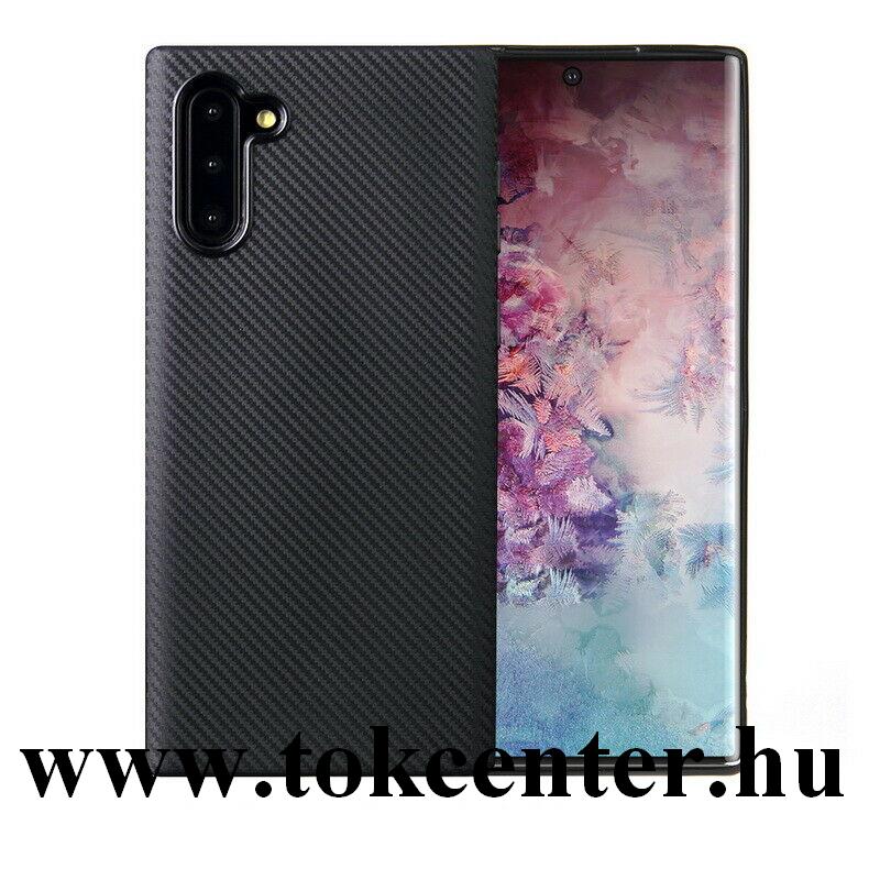 Samsung Galaxy Note 10 (SM-N970F) Szilikon telefonvédő (karbon minta) FEKETE