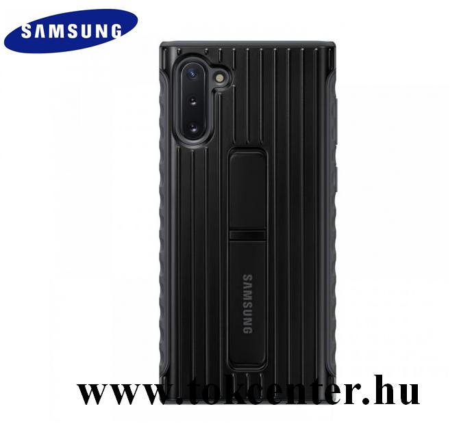 Samsung Galaxy Note 10 (SM-N970F) Műanyag telefonvédő (dupla rétegű, kitámasztó) FEKETE (EF-RN970CBEG)