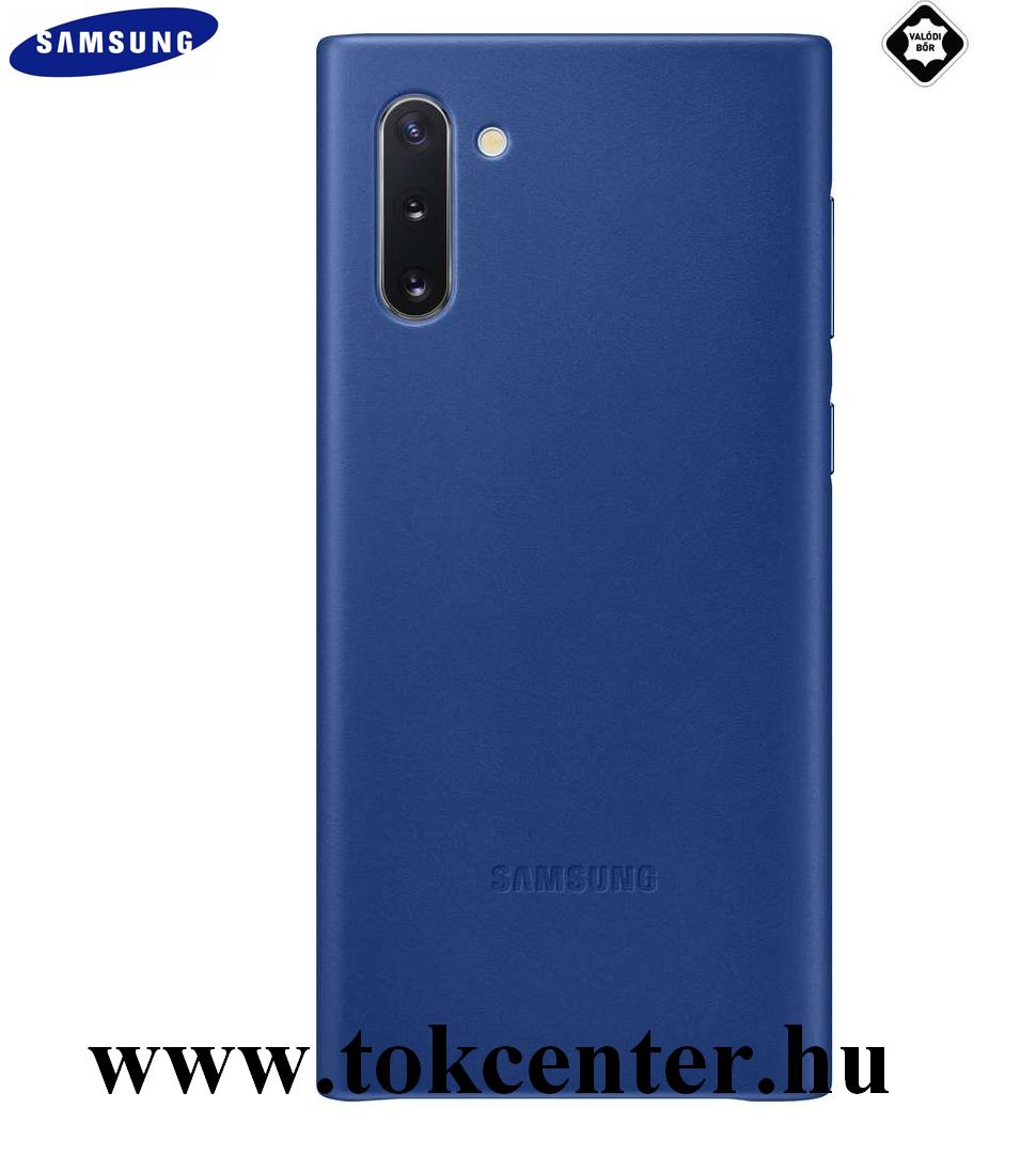 Samsung Galaxy Note 10 (SM-N970F) Műanyag telefonvédő (valódi bőr hátlap) KÉK (EF-VN970LLEG)