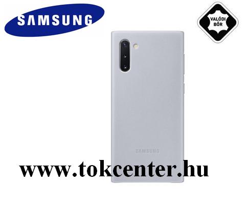 Samsung Galaxy Note 10 (SM-N970F) Műanyag telefonvédő (valódi bőr hátlap) SZÜRKE (EF-VN970LJEG)