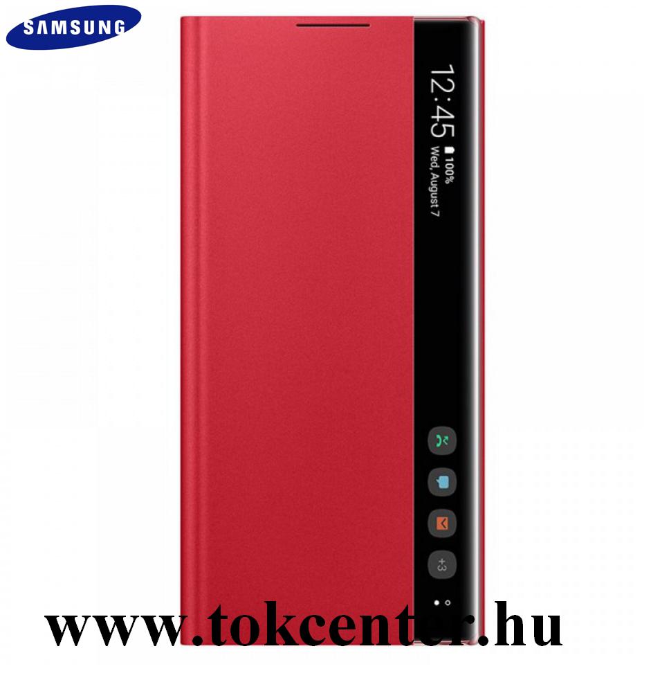 Samsung Galaxy Note 10 (SM-N970F) Tok álló (aktív flip, oldalra nyíló, Clear View Cover) PIROS (EF-ZN970CREG)