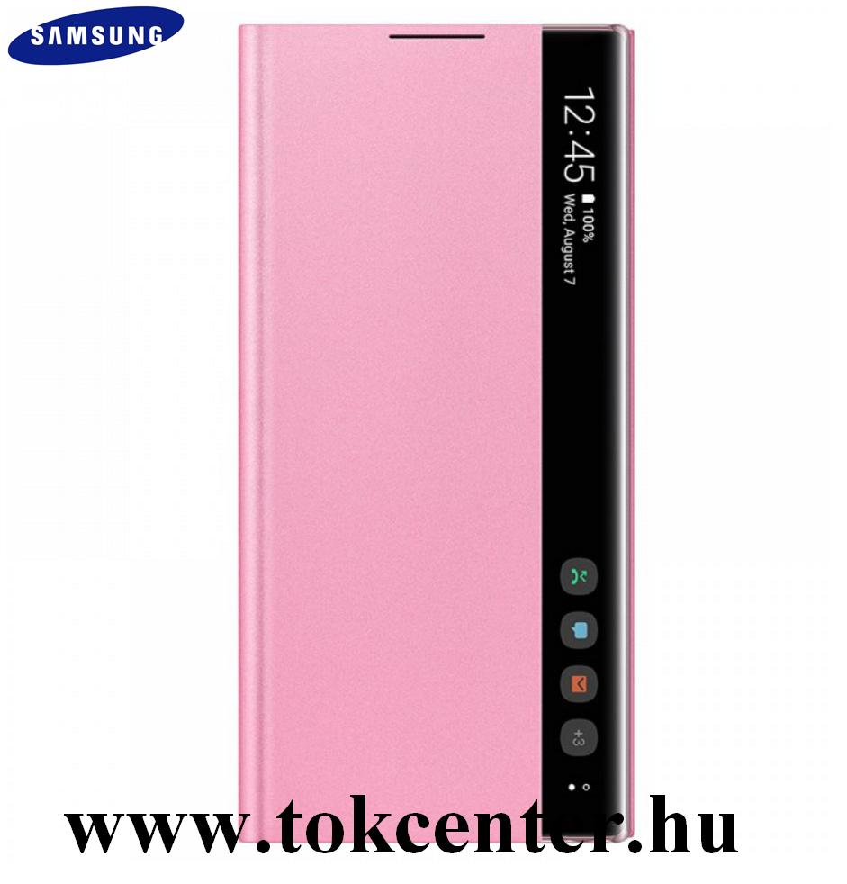 Samsung Galaxy Note 10 (SM-N970F) Tok álló (aktív flip, oldalra nyíló, Clear View Cover) RÓZSASZÍN (EF-ZN970CPEG)