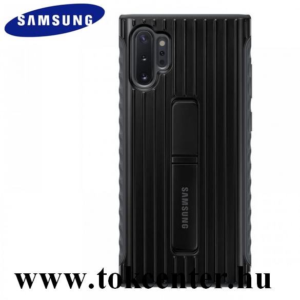Samsung Galaxy Note 10 Plus (SM-N975F) Műanyag telefonvédő (dupla rétegű, kitámasztó) FEKETE (EF-RN975CBEG)
